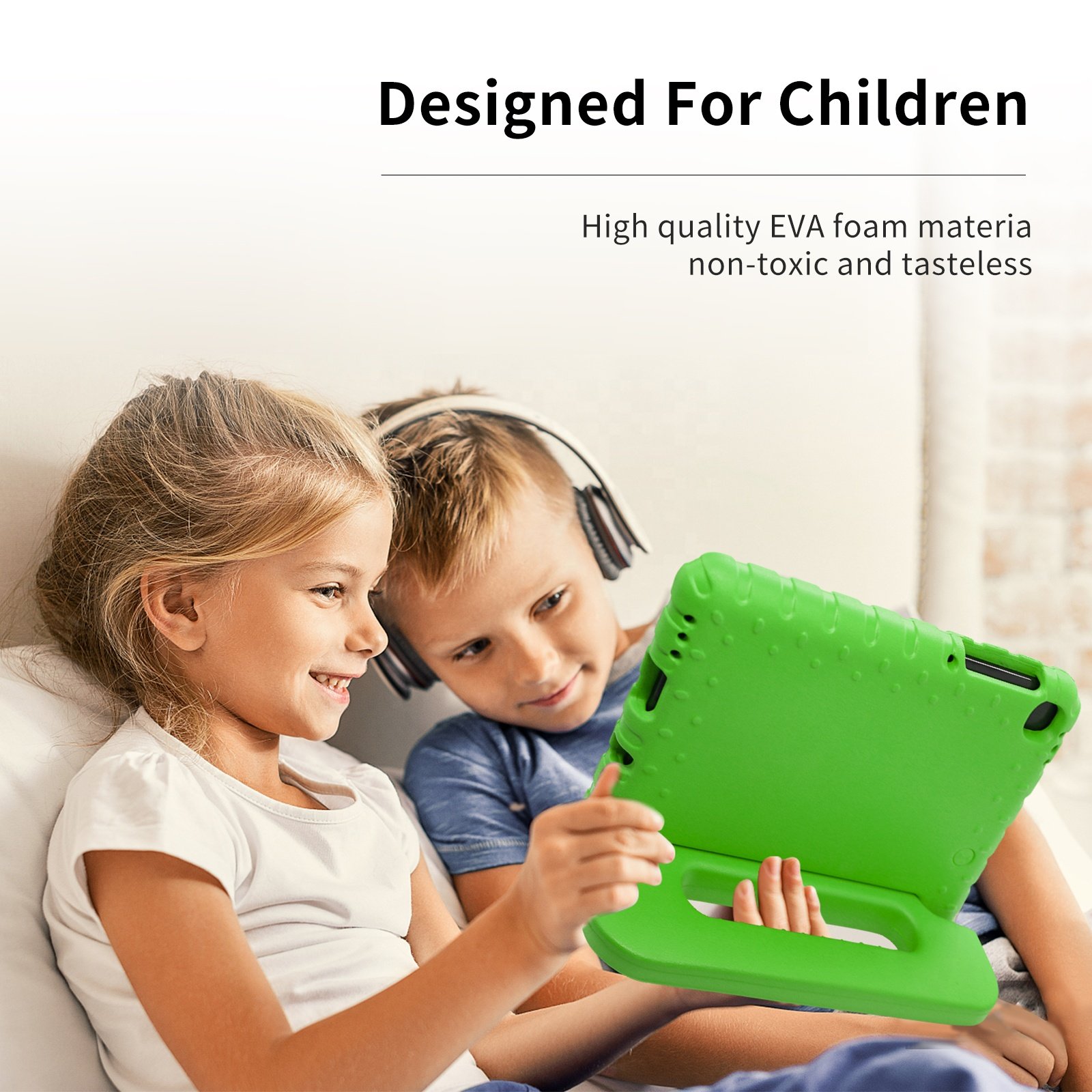 HGD Kids EVA Foam Tablet Case For Samsung Tab A7 Lite 8.7" 2021 Shockproof Cover with Shoulder Strap And Handle Case