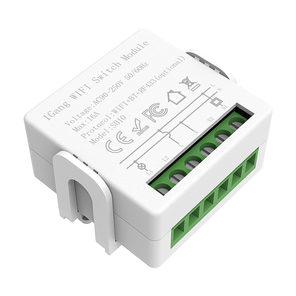 TOWO SmartSwitch 16A Relay 1Gang Wireless Module Alexa-controlled WIFI/Zigbee/Matter Wall Switches for Home Google Tuya APP