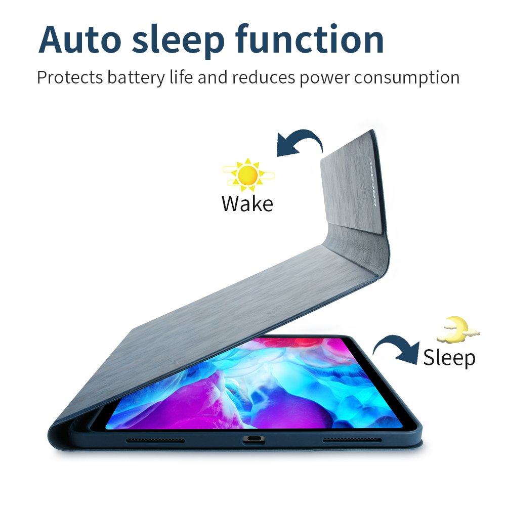 High Quality PU Smart Tablet Case for iPad Case 12.9 Trifolde Soft Silicone Back Cover Wireless BT Keyboard Magnetic