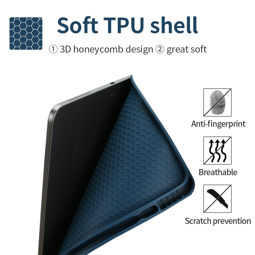 High Quality PU Smart Tablet Case for iPad Case 12.9 Trifolde Soft Silicone Back Cover Wireless BT Keyboard Magnetic