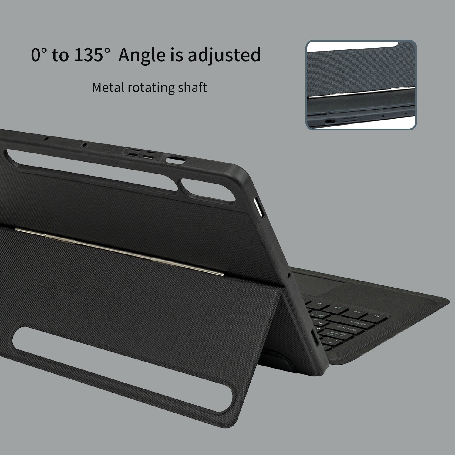 Hot sell SAMSUNG Tablet Keyboard Case for Galaxy Tab S9+, Large Key Sizes Pen Holder Slim Sturdy Ultra Lightweight