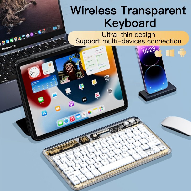 IFacemall Metal Aluminum Gaming Official Wireless Bluetooth RGB Backlit Mini keyboard For Laptop Tablet Computer IMac IPad