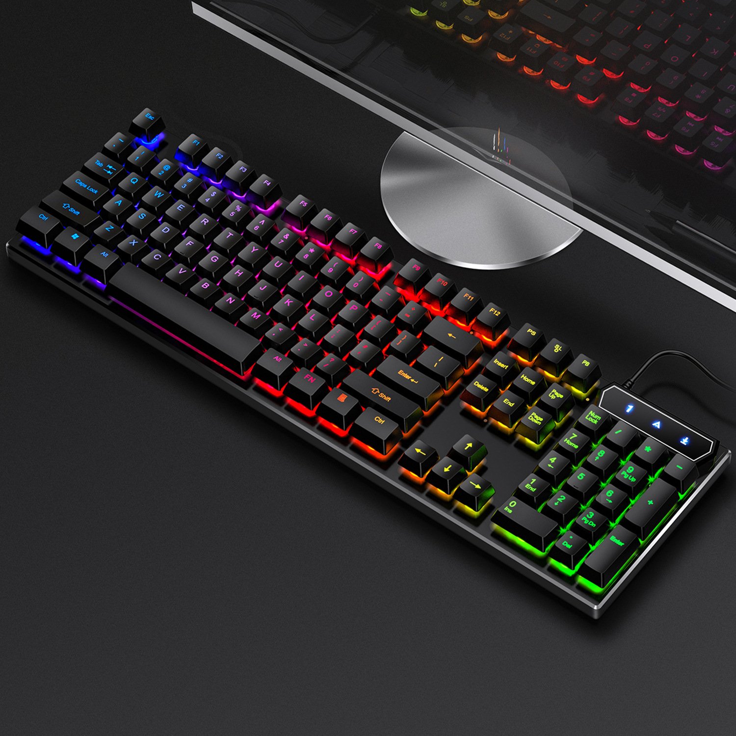 Game Keyboard Color Matching Light Mechanical Feel Desktop Computer Accessories High Quality Usb Picture Original Brand RGB