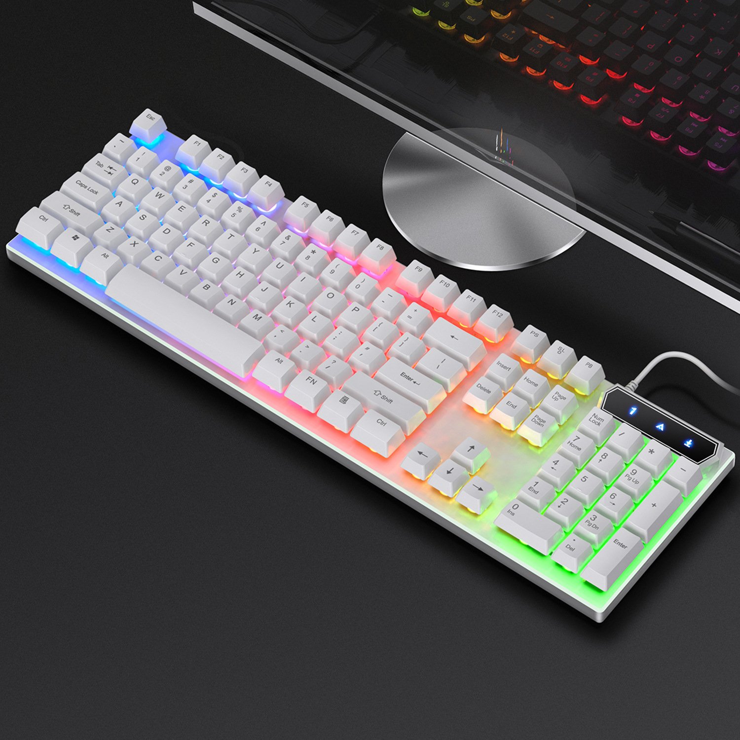 Game Keyboard Color Matching Light Mechanical Feel Desktop Computer Accessories High Quality Usb Picture Original Brand RGB