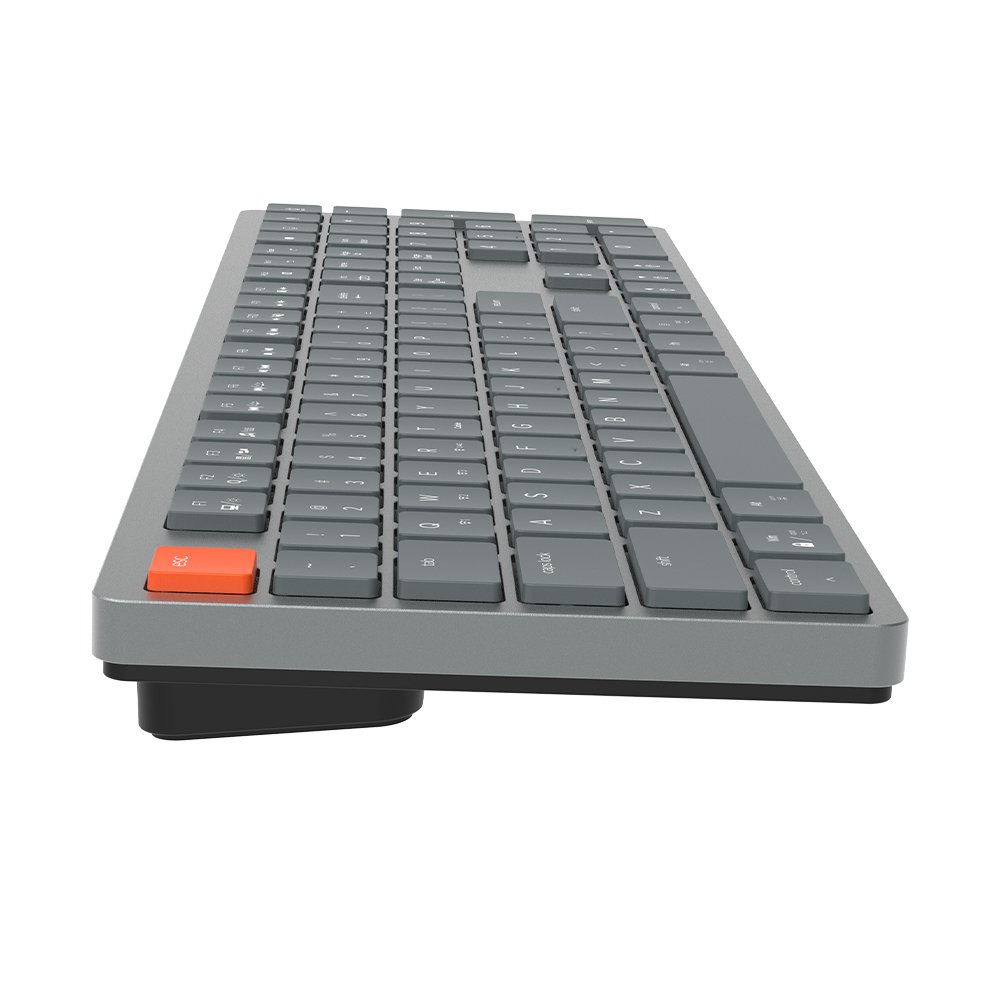 OEM Chocolate mechanical keyboard thin bluetooth+2.4G+USB chocolate structure keycap design,Upper cover aluminum alloy material