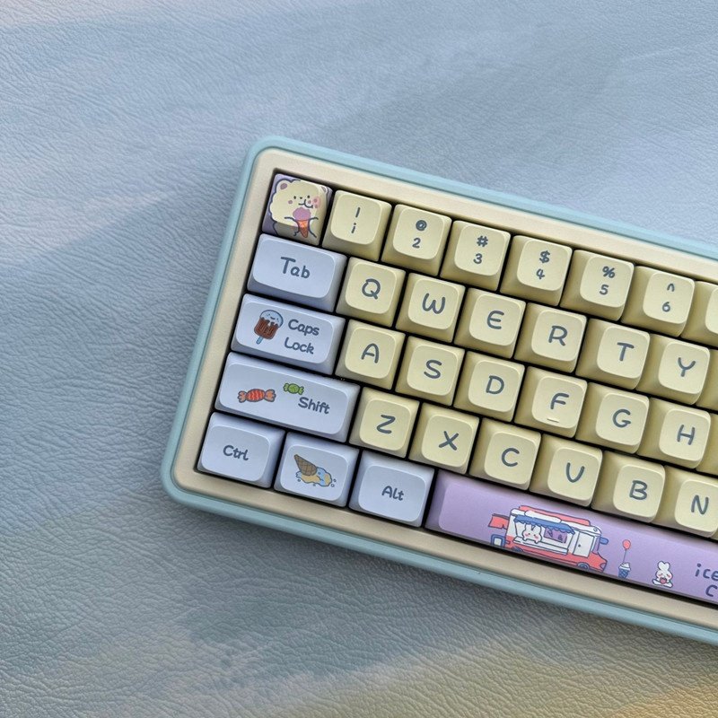 Customized Summer Ice Keycaps 133 Keys Full Set Dye Sublimation For Mechanical Keyboard Gaming MX Switches