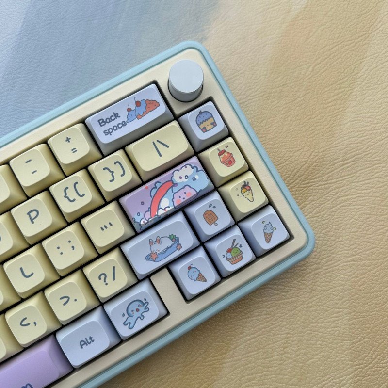 Customized Summer Ice Keycaps 133 Keys Full Set Dye Sublimation For Mechanical Keyboard Gaming MX Switches