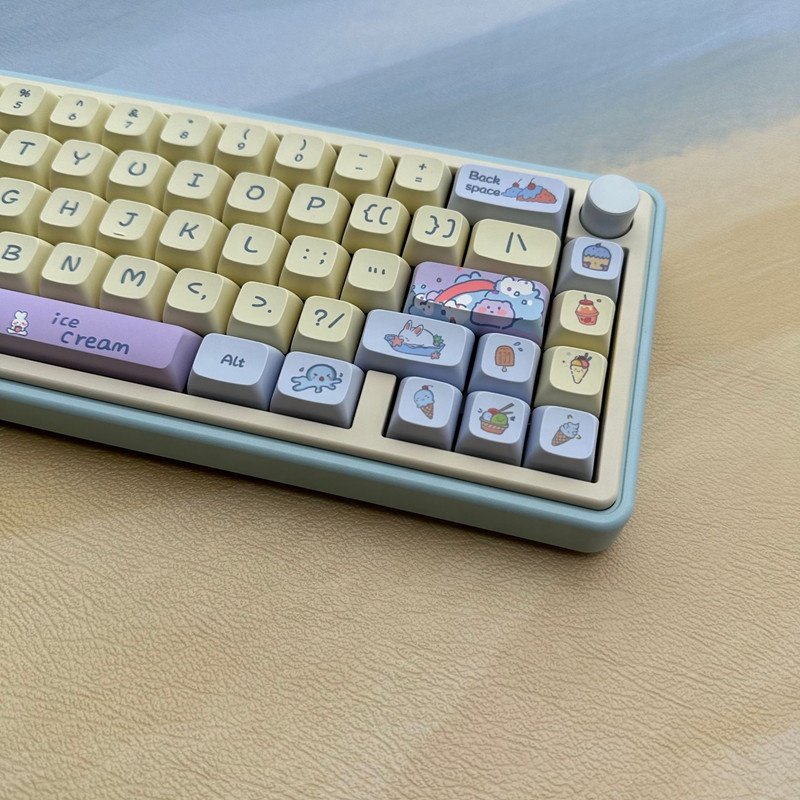 Customized Summer Ice Keycaps 133 Keys Full Set Dye Sublimation For Mechanical Keyboard Gaming MX Switches