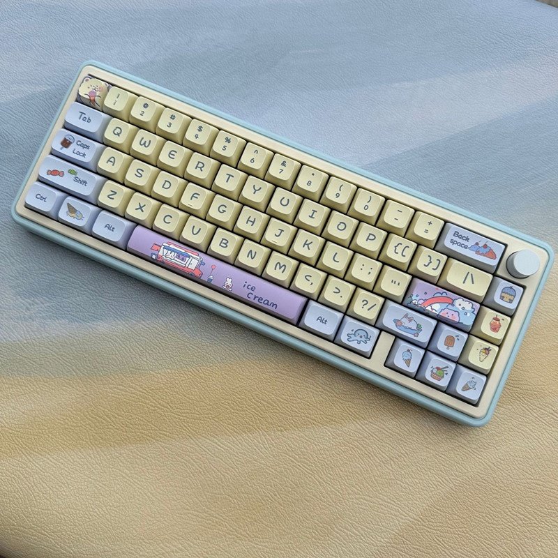 Customized Summer Ice Keycaps 133 Keys Full Set Dye Sublimation For Mechanical Keyboard Gaming MX Switches