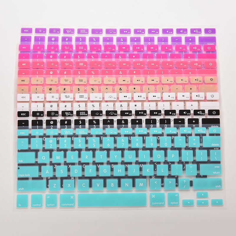 Colorful Silicone Keyboard Cover Sticker For Macbook Air 13 Pro 13 15 17 Protector Sticker Film 28.7cm X 11.9cm Keyboard Skin