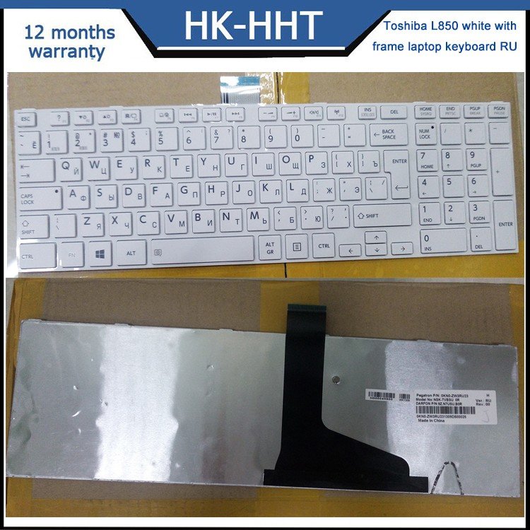 HK-HHT Customizable keyboard border color laptop internal keyboard for Toshiba L850 Italian version with backlight keyboard