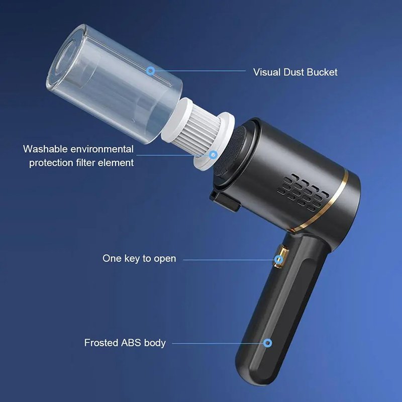 2 In 1 Small Portable Low Noise USB Charging Strong Suction Cordless Electric Vehicle Car Vacuum Cleaner For Home Wet And Dry