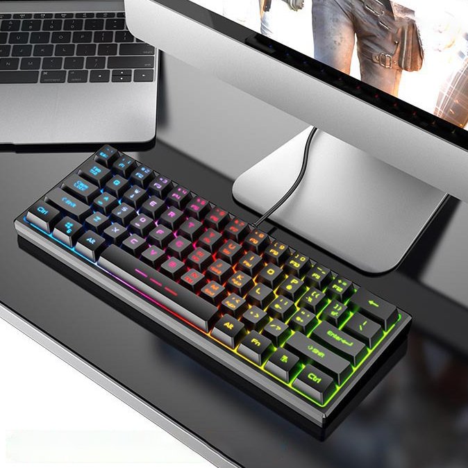 60 Percent Mechanical Gaming Keyboard Ergonomic Durable Detachable Type-C Cable Mini White Gaming Keyboard with Red Switches