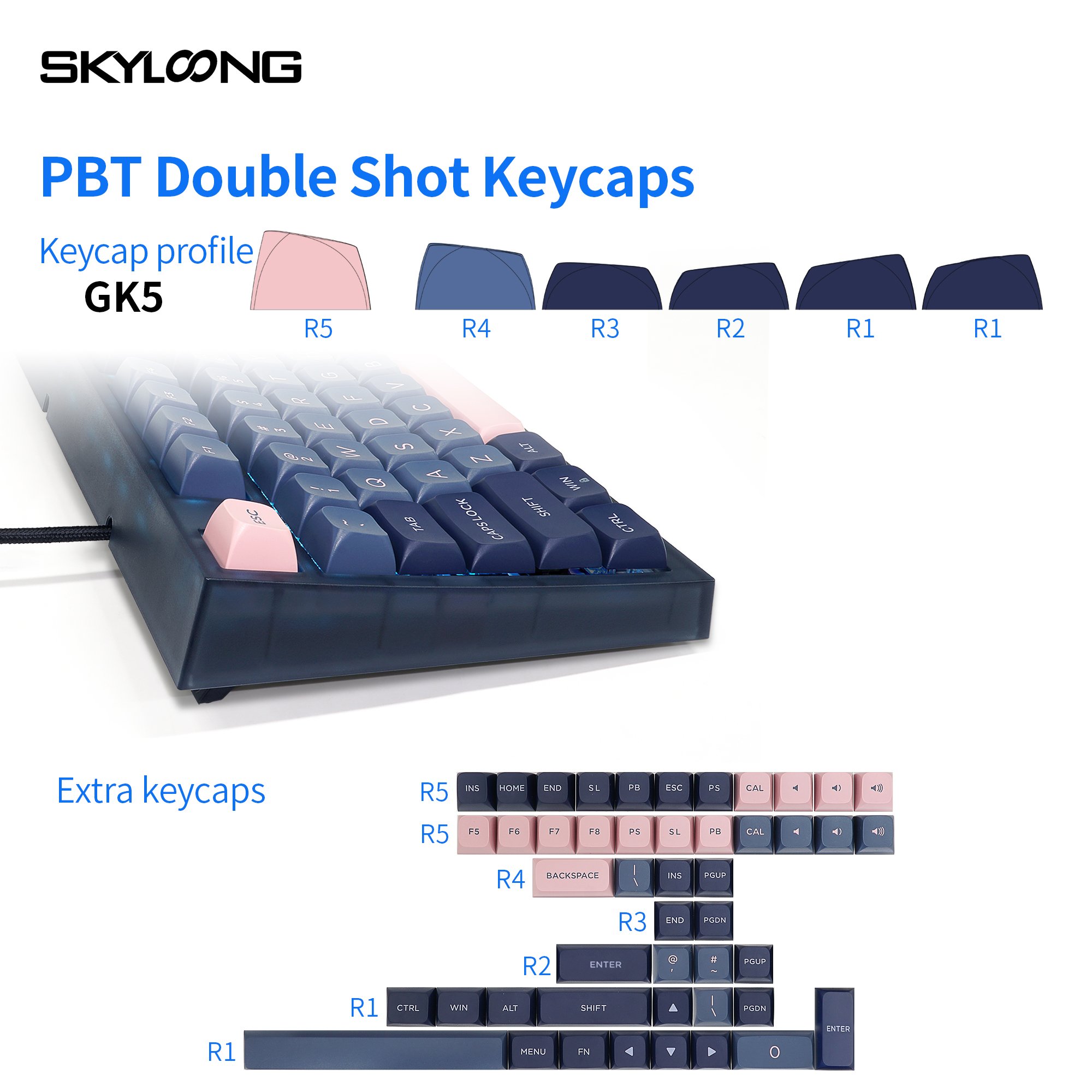 SKYLOONG newest triple mode wireless gateron switch hotswap rgb colorful pbt gaming mechanical keyboard