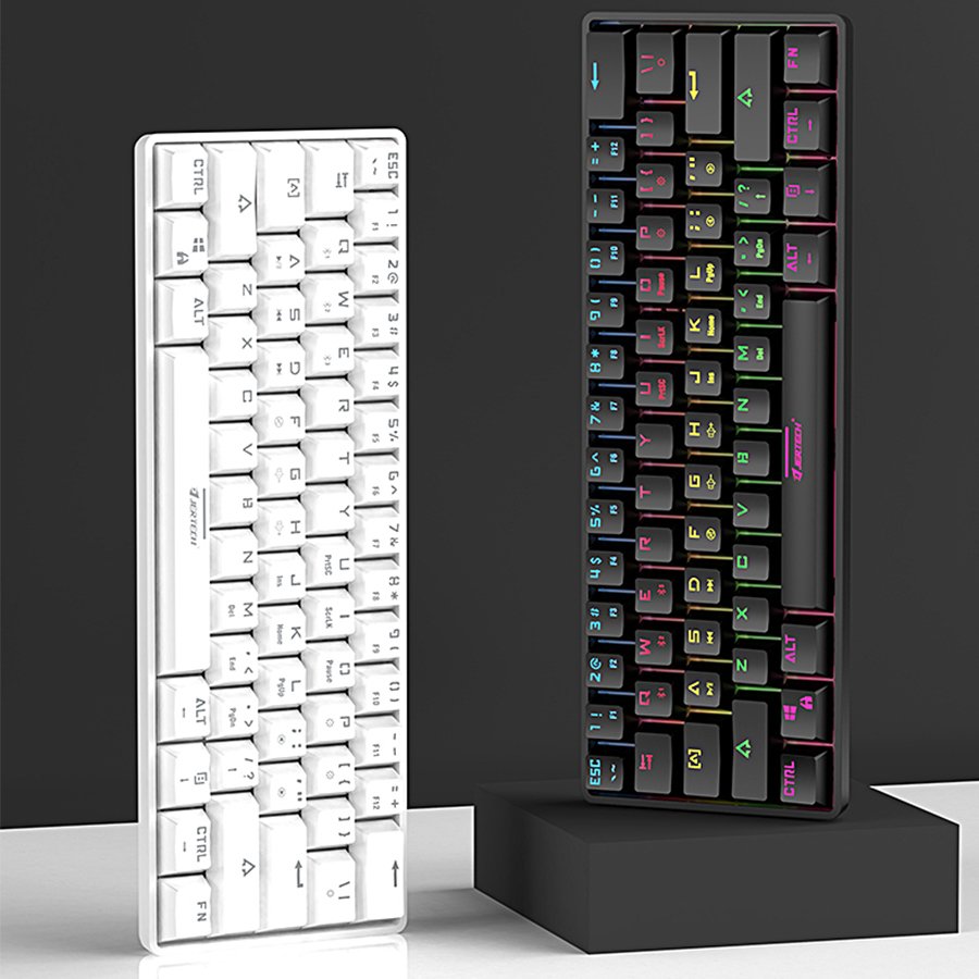 Jertech JK530 Linear Mechanical Switch Keyboard RGB Backlit 60% keyboard 61 Keys Colored Wireless Mechanical Keyboard For Laptop