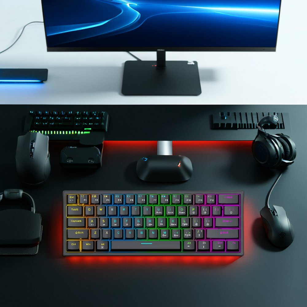 Gaming Keyboard Mechanical Computer Accessories RGB New Usb Carton Box USB Type C ABS Mini Keyboard Wired Qwerty Gamer Keyboard