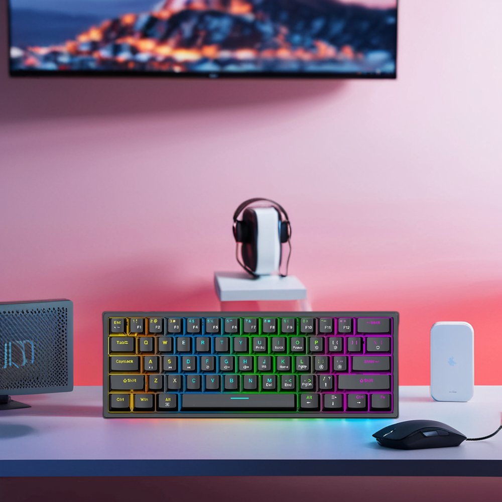 Gaming Keyboard Mechanical Computer Accessories RGB New Usb Carton Box USB Type C ABS Mini Keyboard Wired Qwerty Gamer Keyboard