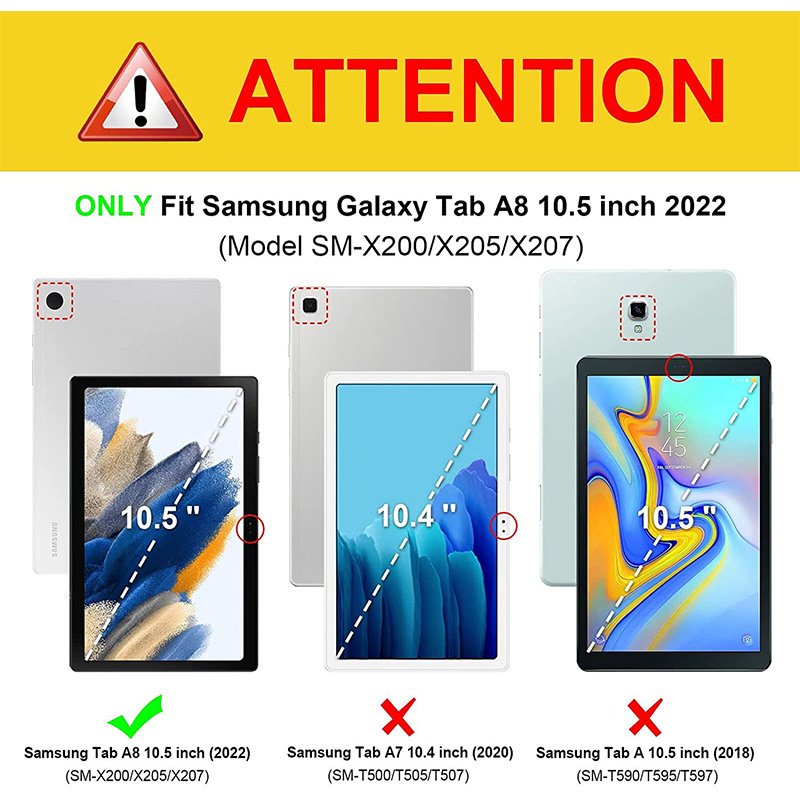 Wireless BT Keyboard Cover Tablet Protective Case Leather Shell For Samsung Galaxy Tab A8 10.5 Inch SM- X200 X205 X207