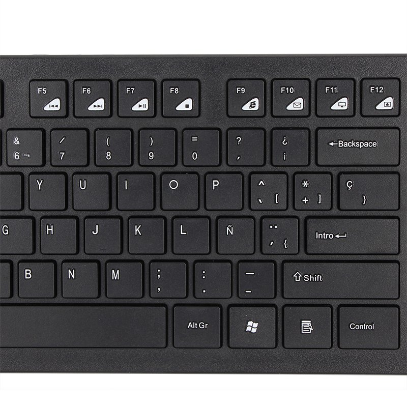 VCOM 104 Keys Wired Keyboard New Stock Spanish English Layout ABS for Computer Office Home Job