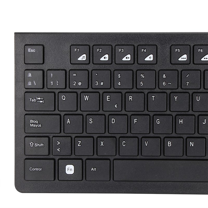 VCOM 104 Keys Wired Keyboard New Stock Spanish English Layout ABS for Computer Office Home Job