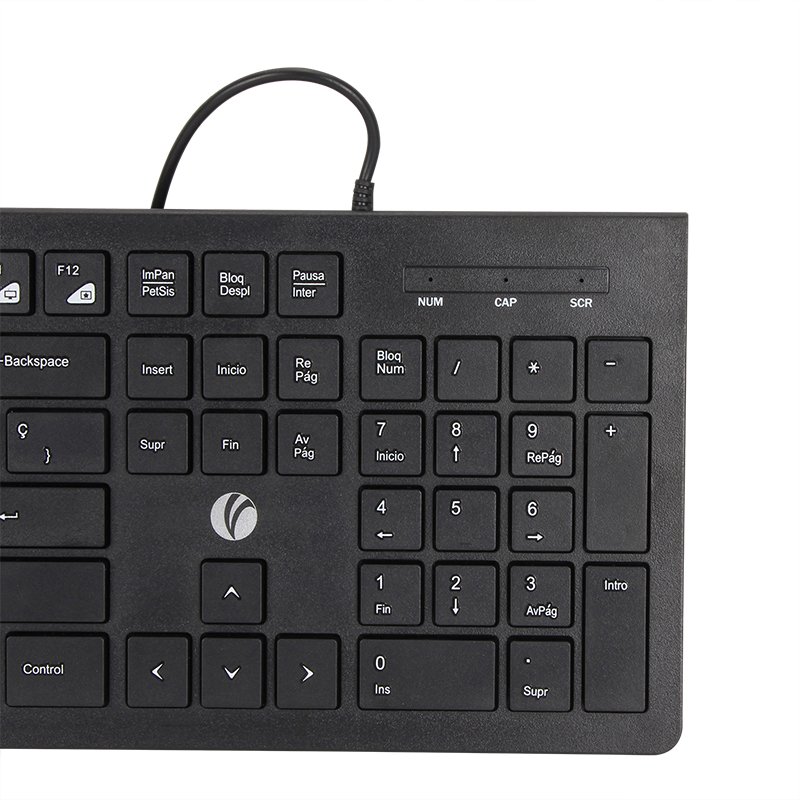 VCOM 104 Keys Wired Keyboard New Stock Spanish English Layout ABS for Computer Office Home Job