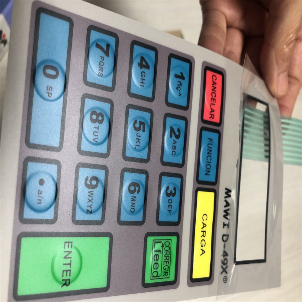 Manufacturer tactile keyboard embossing button membrane switch keypad with metal dome