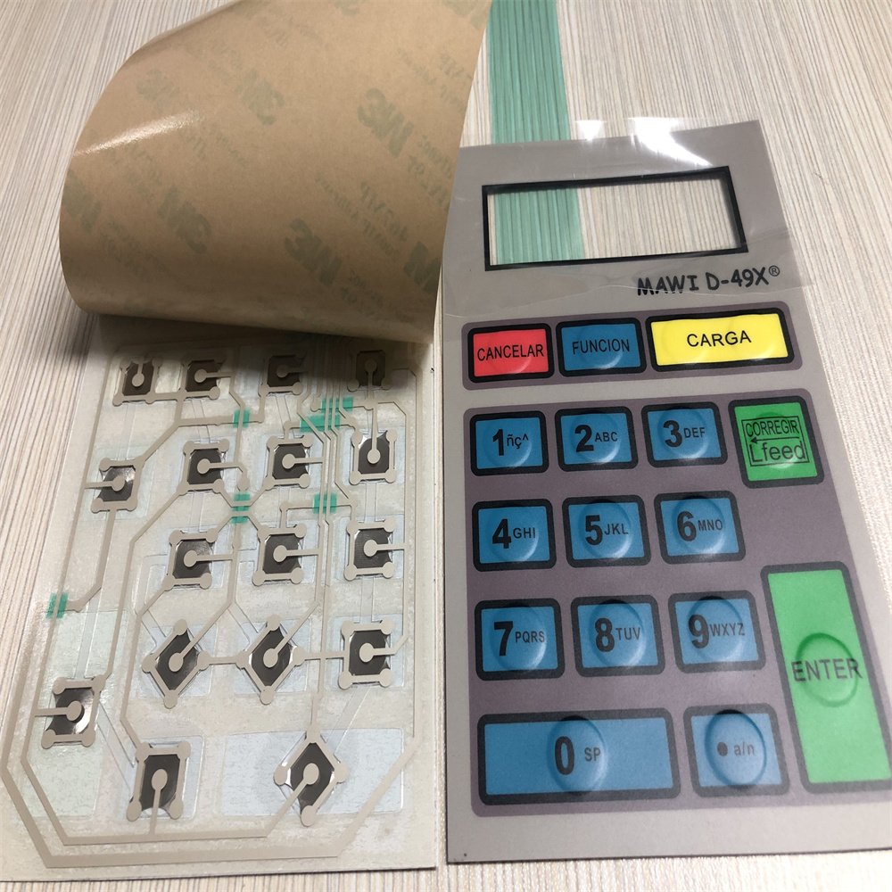Manufacturer tactile keyboard embossing button membrane switch keypad with metal dome
