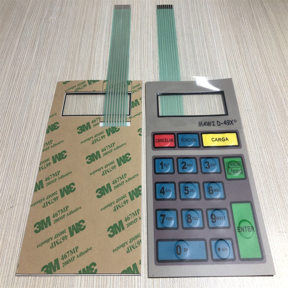 Manufacturer tactile keyboard embossing button membrane switch keypad with metal dome