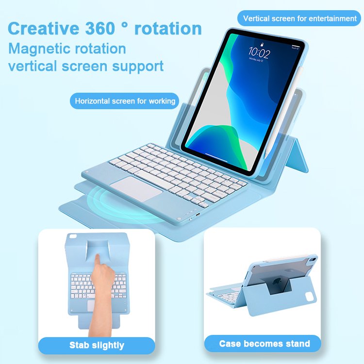 2021 Detachable Smart Leather Cover 11 Pro 2018 Case for iPad Air 4 10.9 Inch Magnetic Transparent Case With Keyboard