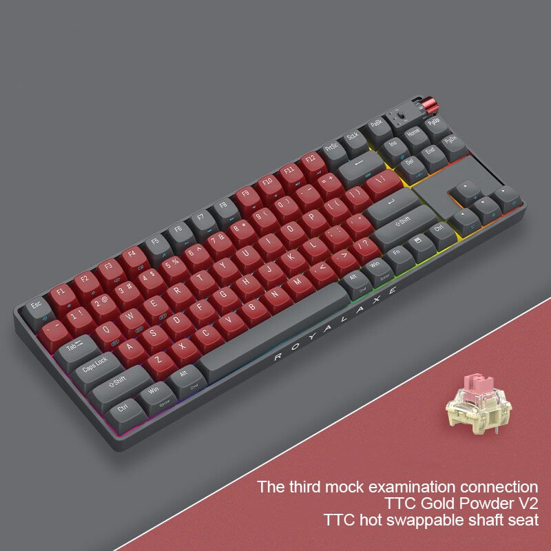 OEM R87 Wireless Mechanical Keyboard Hot swappable Wired Dual Mode Wireless Keyboard RGB Backlit Wireless Mechanical Keyboard