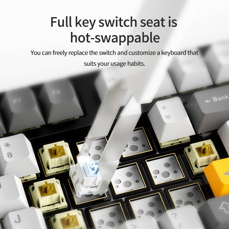 Ajazz AK35I V3 MAX with TFT color screen wired usb RGB 2.4G wireless gaming mechanical switch hot swappable keyboard