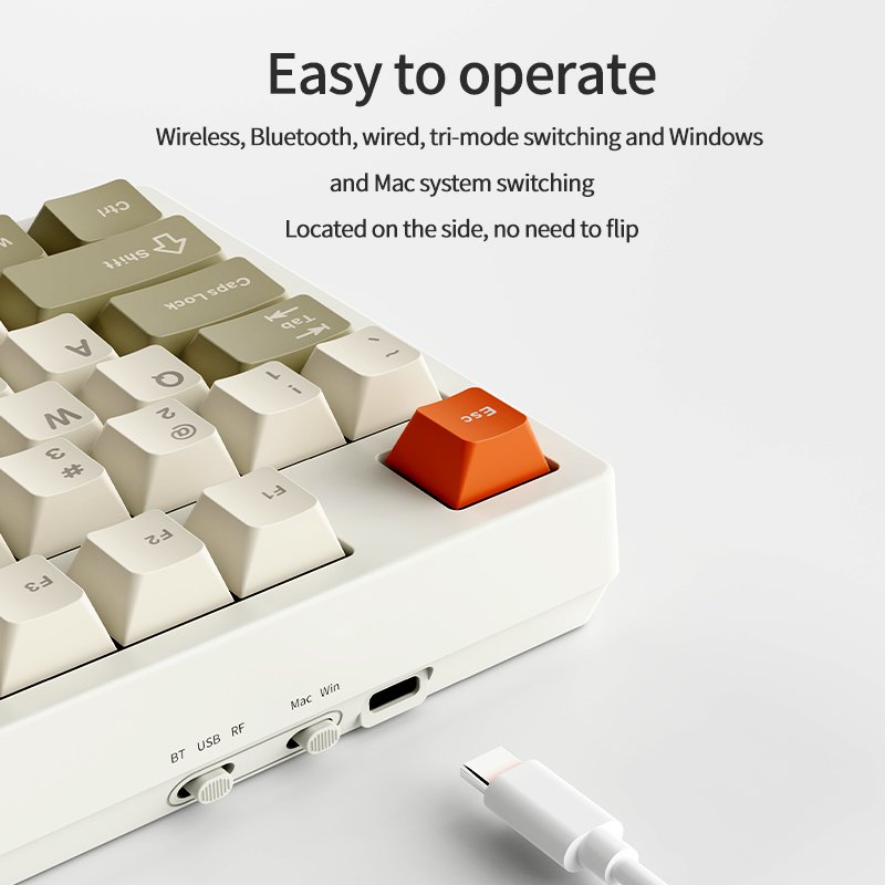 Ajazz AK35I V3 MAX with TFT color screen wired usb RGB 2.4G wireless gaming mechanical switch hot swappable keyboard