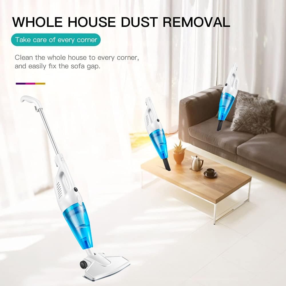 2 In 1 Small High Power Strong Suction Household Electric Handheld Vacuum Cleaner With Push Rod Floor Brush For Home Wet And Dry