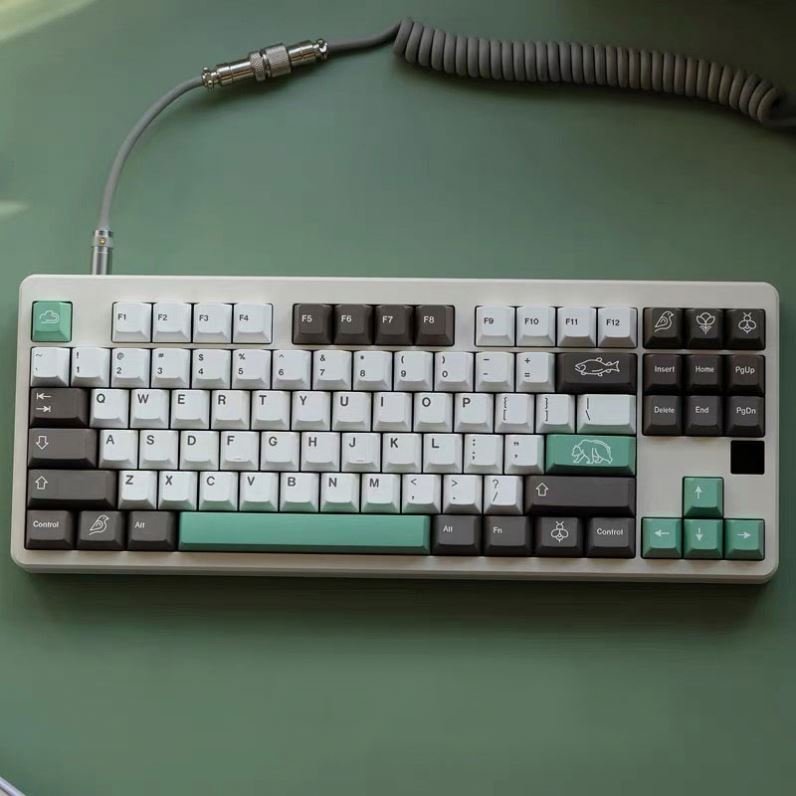 1 set GMK Bear Cherry Profile Keycap PBT Dye Sub Keycaps Classic Retro Key Cap for MX Switch GMMK Pro Mechanical Keyboard