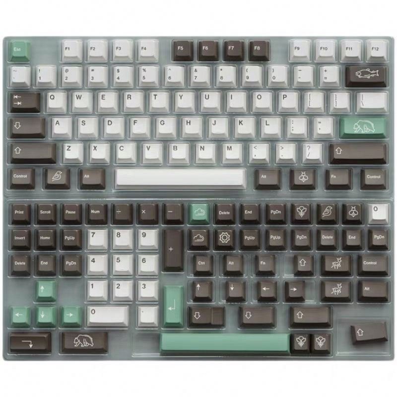 1 set GMK Bear Cherry Profile Keycap PBT Dye Sub Keycaps Classic Retro Key Cap for MX Switch GMMK Pro Mechanical Keyboard