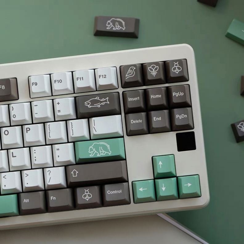 1 set GMK Bear Cherry Profile Keycap PBT Dye Sub Keycaps Classic Retro Key Cap for MX Switch GMMK Pro Mechanical Keyboard