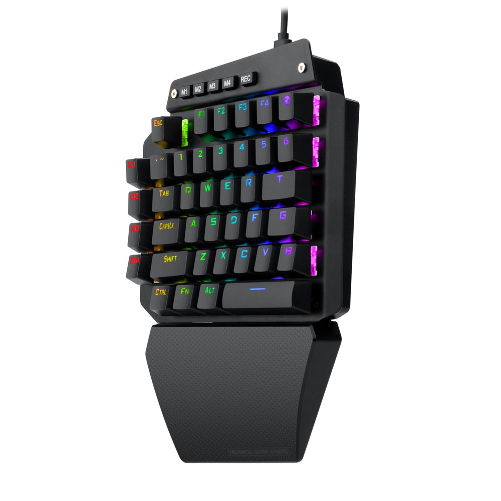 K700 44 Keys One Handed Gaming Keyboard Detachable Palm Rest RGB Mechanical Keyboard for Led Backlit Blue Game Keyboard