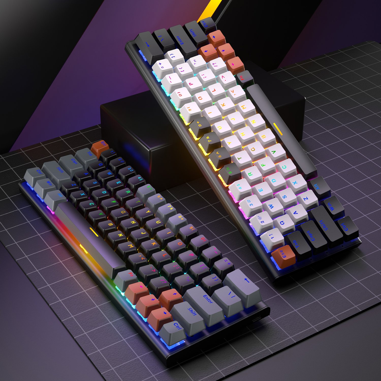 SAMA Cheap Price 61 63 keys Portable Keyboards Clavier Teclado Detachable USB-C Cable PC Gamer Best Gaming Keyboard