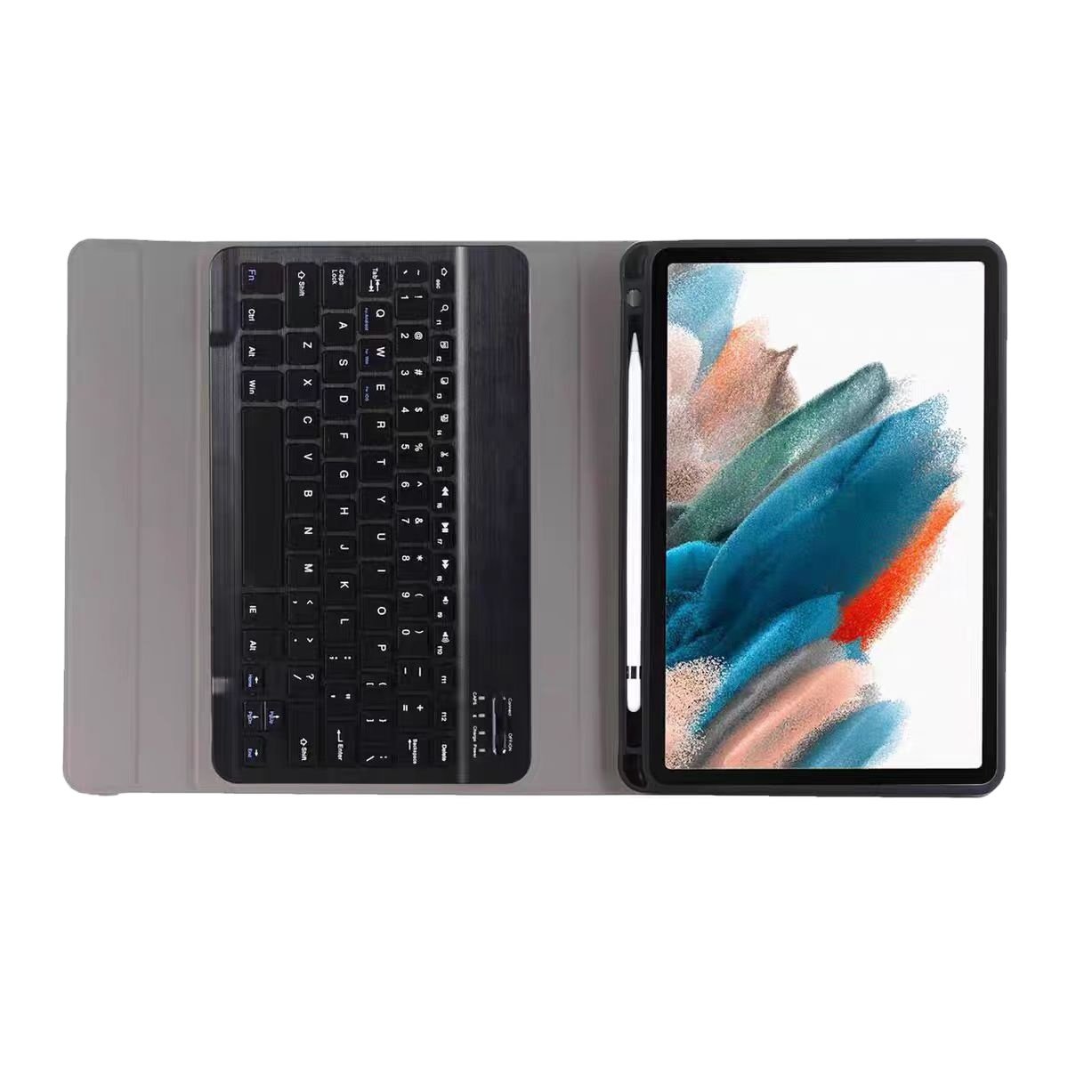 Case with Keyboard for Samsung Galaxy Tab A9 A9+ S9 S9+ with Pen Holder, Mutil Angles Stand Cover Detachable Wireless Keyboard