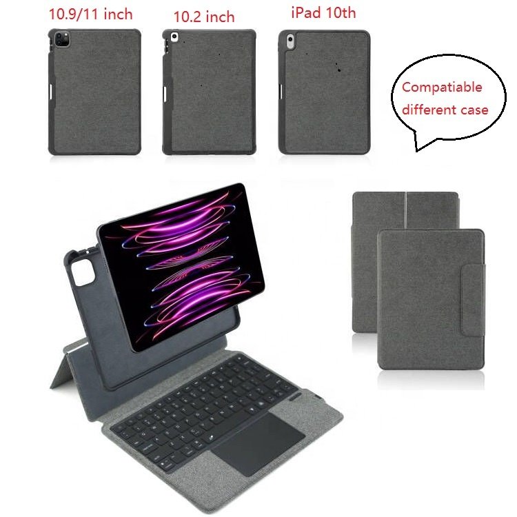 Factory Wholesale Compatible 10.5/10.9 Pro 11 Inch Shockproof Back Cover Backlight Trackpad Customized Language Keyboard Case