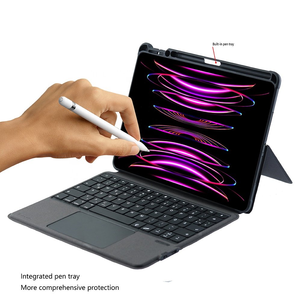 Factory Wholesale Compatible 10.5/10.9 Pro 11 Inch Shockproof Back Cover Backlight Trackpad Customized Language Keyboard Case