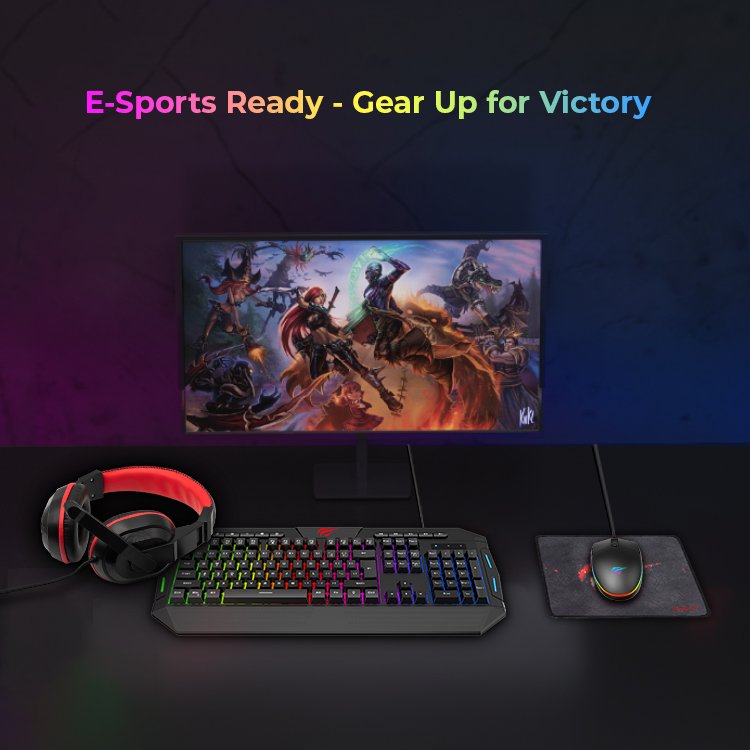 Havit KB501CM 4 In 1 Gaming Combo Set Wired Keyboard And Mouse Combo Teclado Gamer Keyboard Mouse Combos WIth Mouse