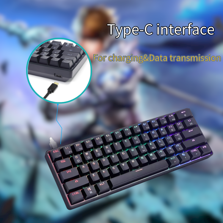 In stock New hotsale GK61 SK61 with gateron optical 60% gaming mechanical keyboard 61 keys