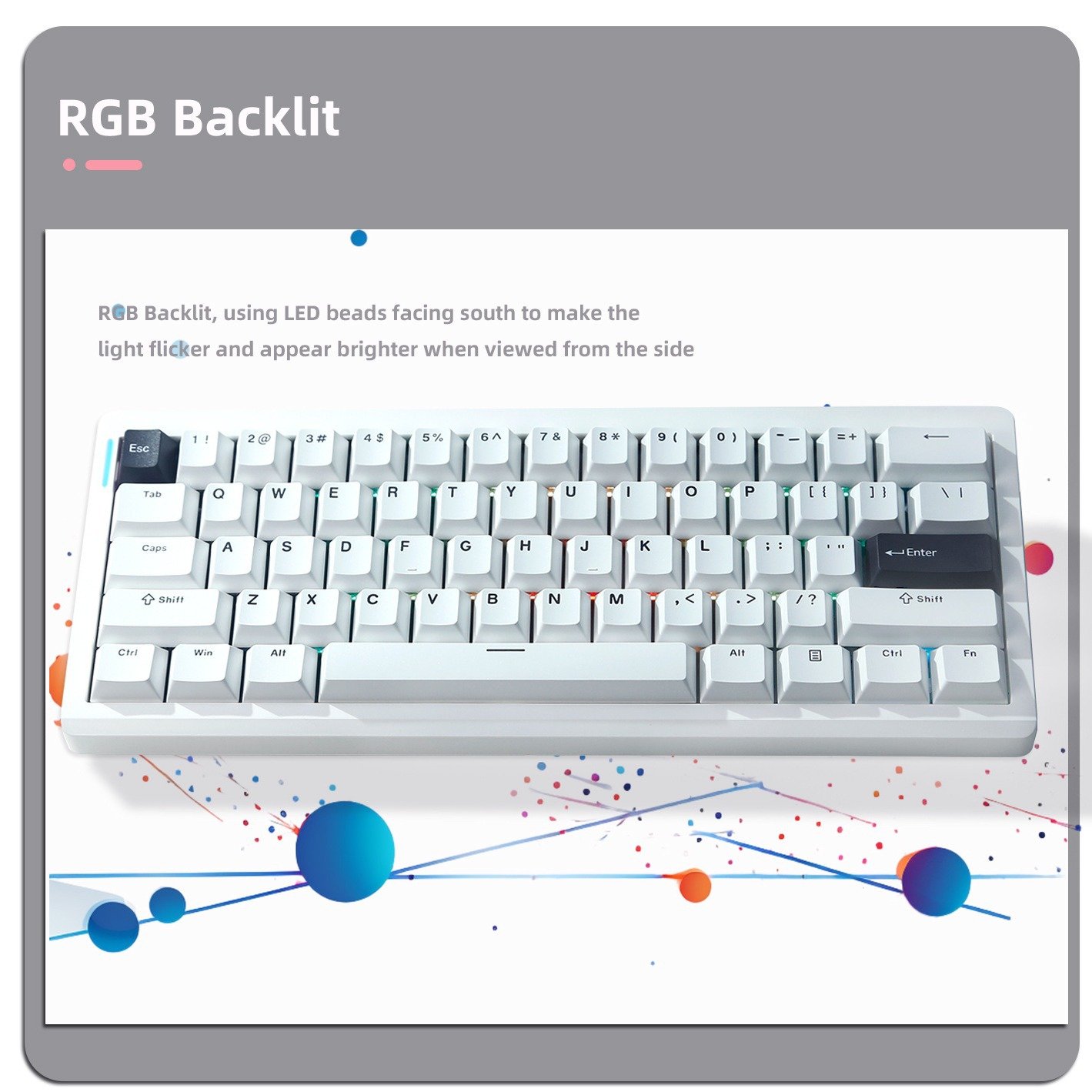 60% GMK61 tri-mode RGB hot swappable gaming mechanical keyboards support 3/5pin switches M ac/Windows office kboard 61 keys
