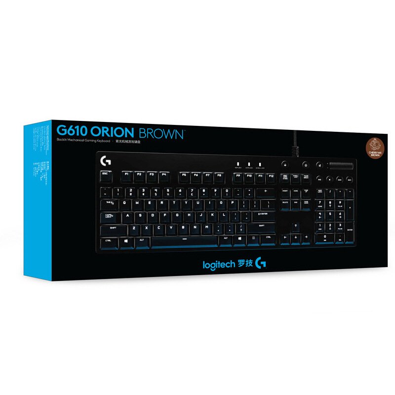 USB Blue Switch Orion Red Backlit Logitech G610 Wired Mechanical Gaming Keyboard
