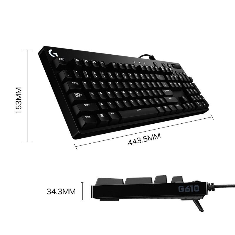 USB Blue Switch Orion Red Backlit Logitech G610 Wired Mechanical Gaming Keyboard