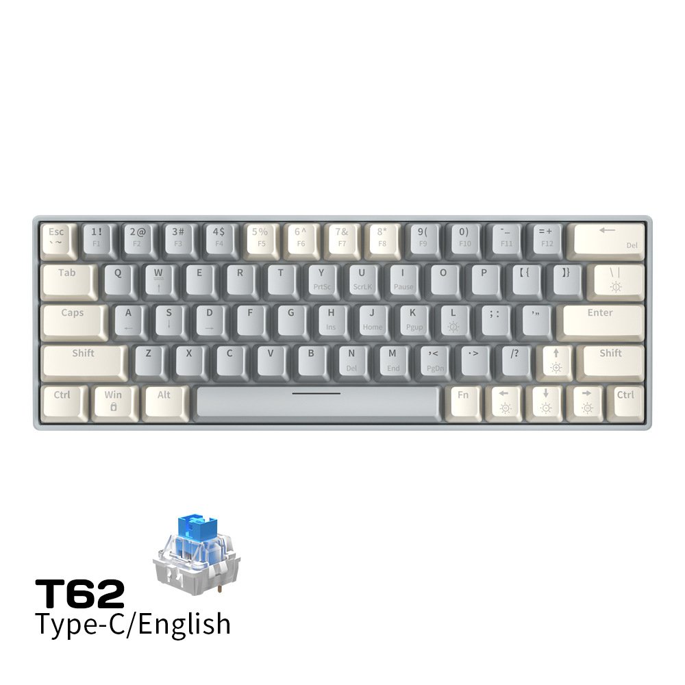 OEM Blue Switch Wired Type C Hot Swappable RGB Backlit Color Lighting for Computer DIY Trading Mechanical Gaming Keyboard