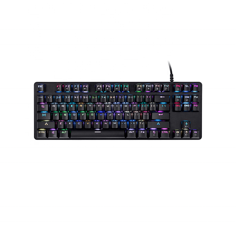 new arrival 87 keys TKL wired HUABO switch RGB fashion ergonomic gaming keyboards
