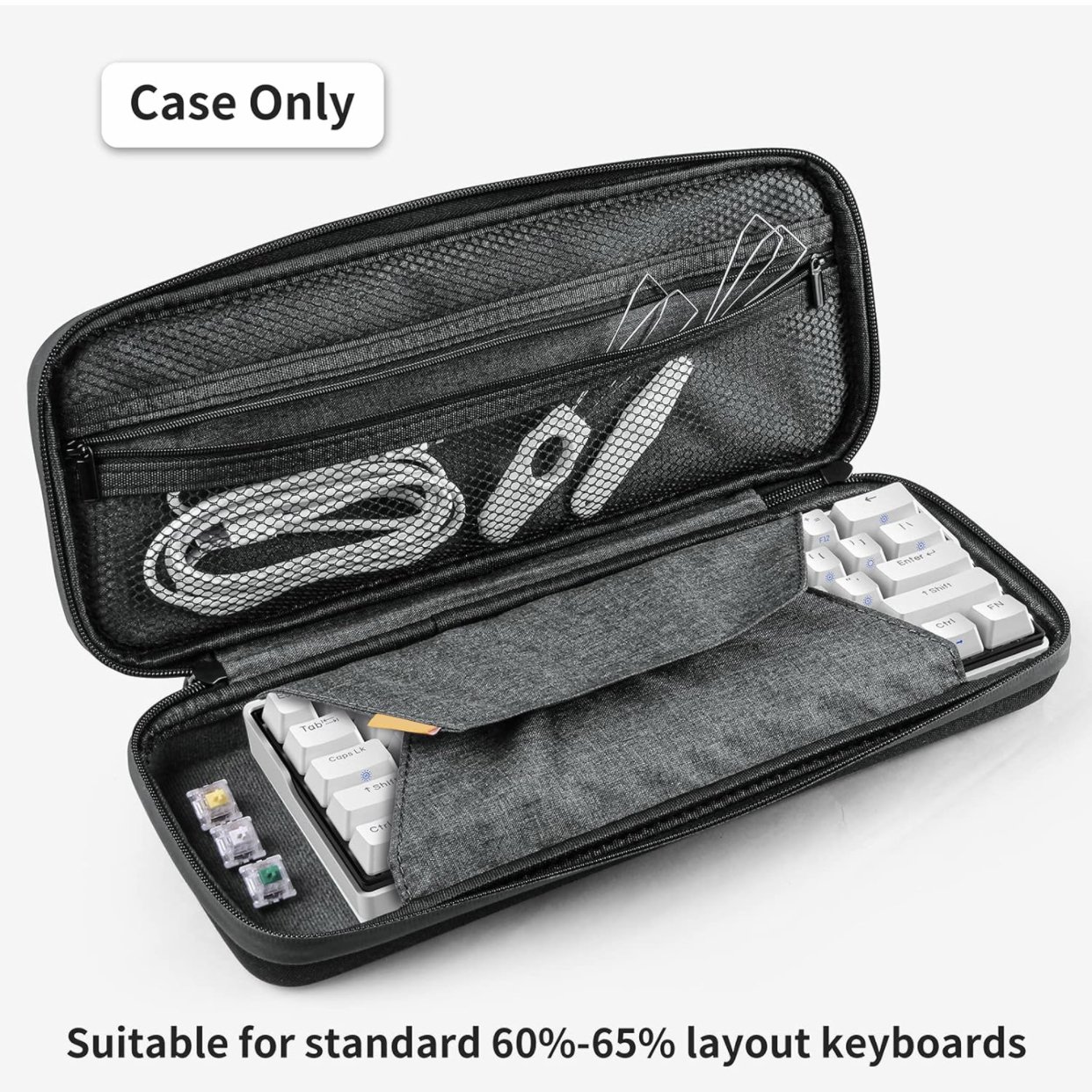 EVA Hard Shell Keyboard Carrying Case Portable Mechanical Keyboard Case For 60 To 72 Keys Bluetooth Mechanical Gaming Keyboard