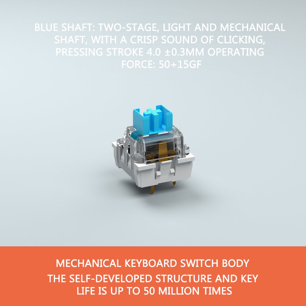 Tactile Axis Switches RGB Backlit Mechanical Gamer Keyboard Linear Switch 42g 3-Pin USB Customizable Desktop Use Gateron